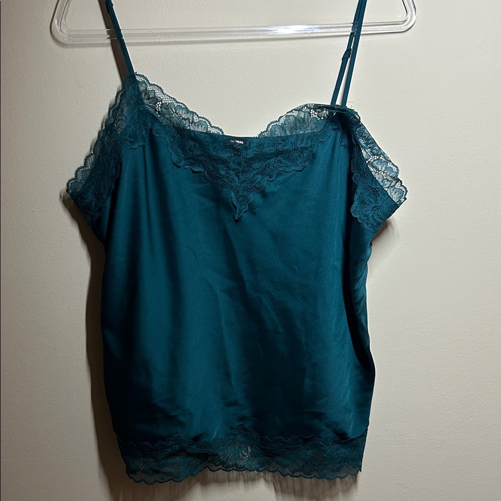 Express Teal Lace Cami Top